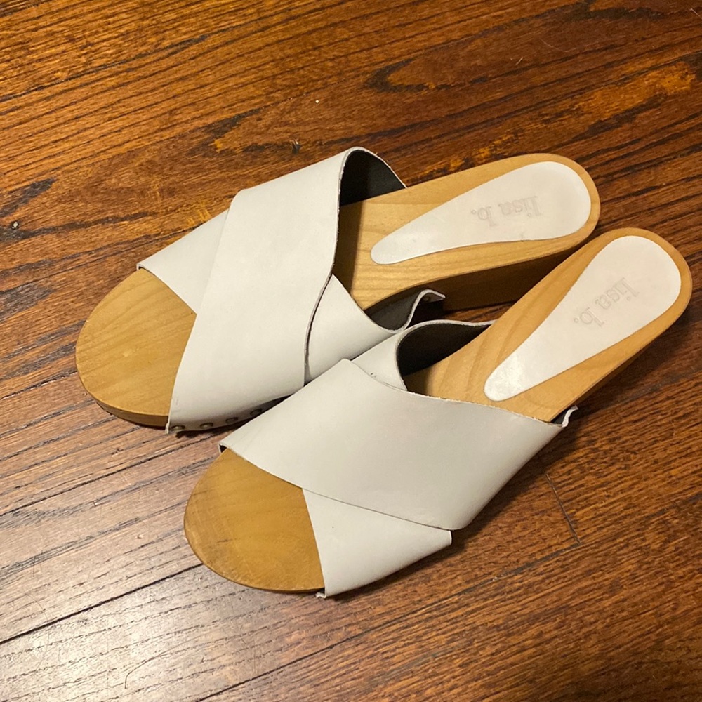 Lisa b. Wooden sandals - worn once !